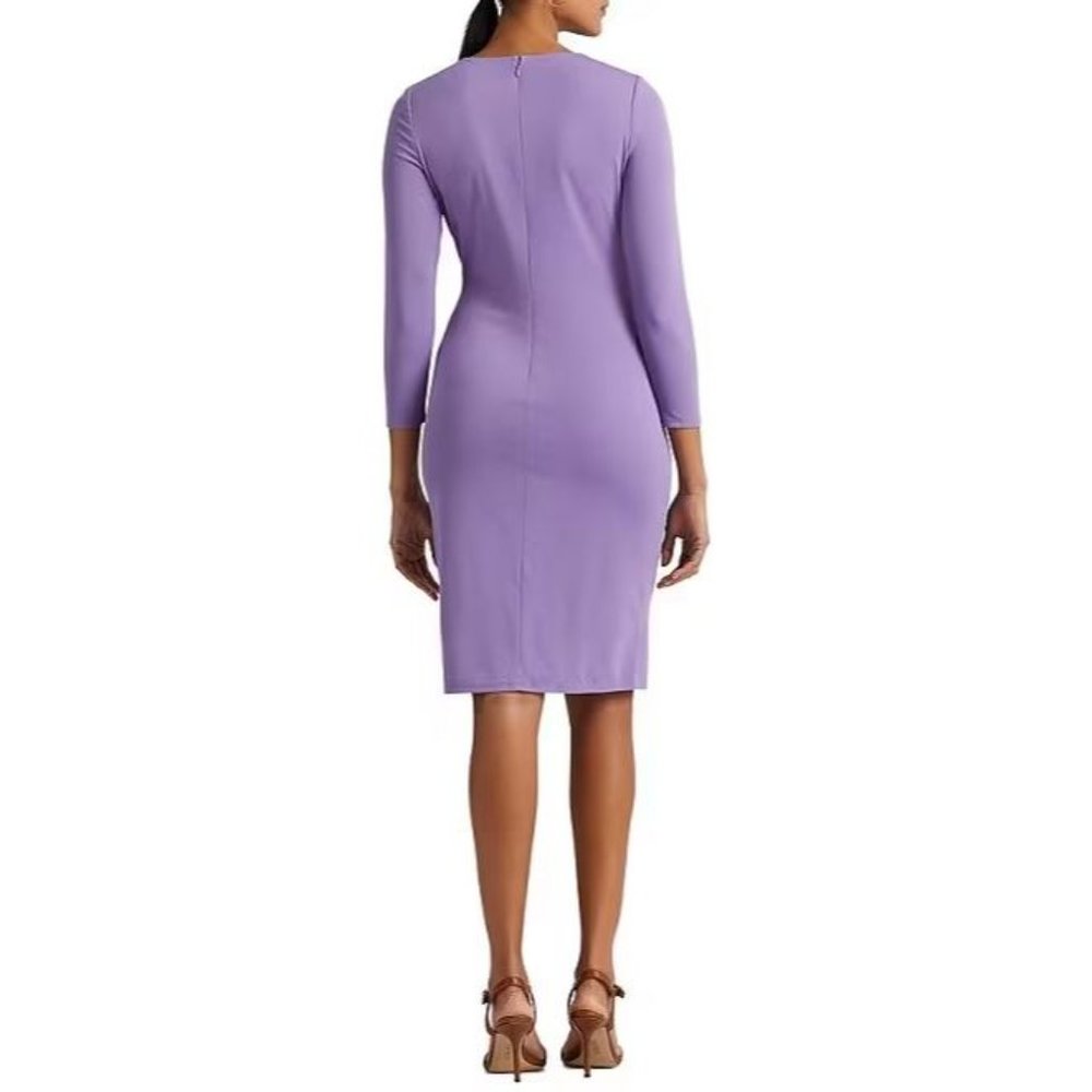 Lauren Ralph Lauren NWT Jersey 3/4 Sleeve Dress in Wisteria size 6 - Picture 2 of 10